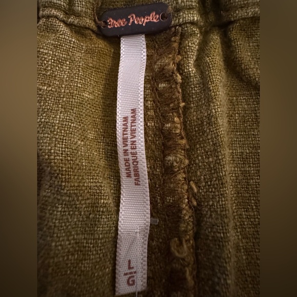 Free People High Road Solid Olive Green Pull-On Barrel Pants Size Large NWT - Picture 8 of 11